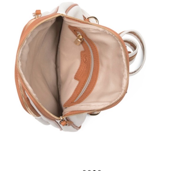 Valentina Cream and Tan CONVERTIBLE Backpack NWT - Picture 7 of 8